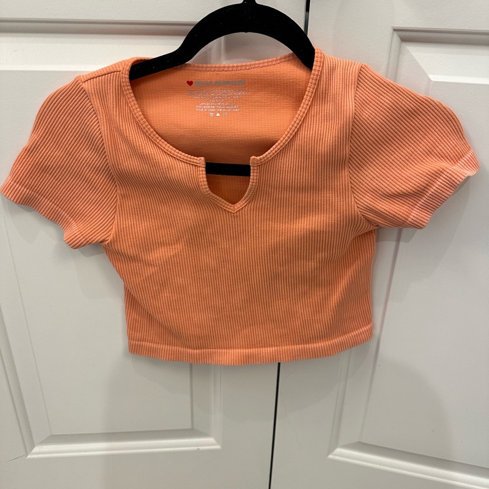Small coral crop top